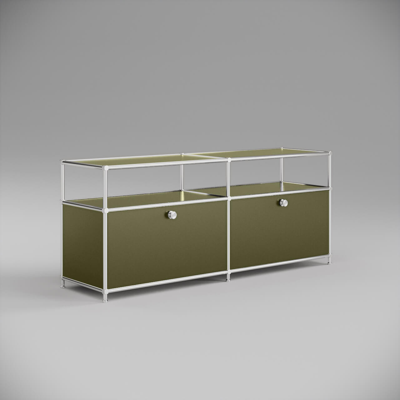 Lowboard in Olivgrün mit 2 Klappen