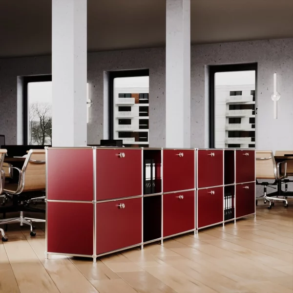 Sideboard in Rot mit 2 Schubladen/Klappen - Image 5