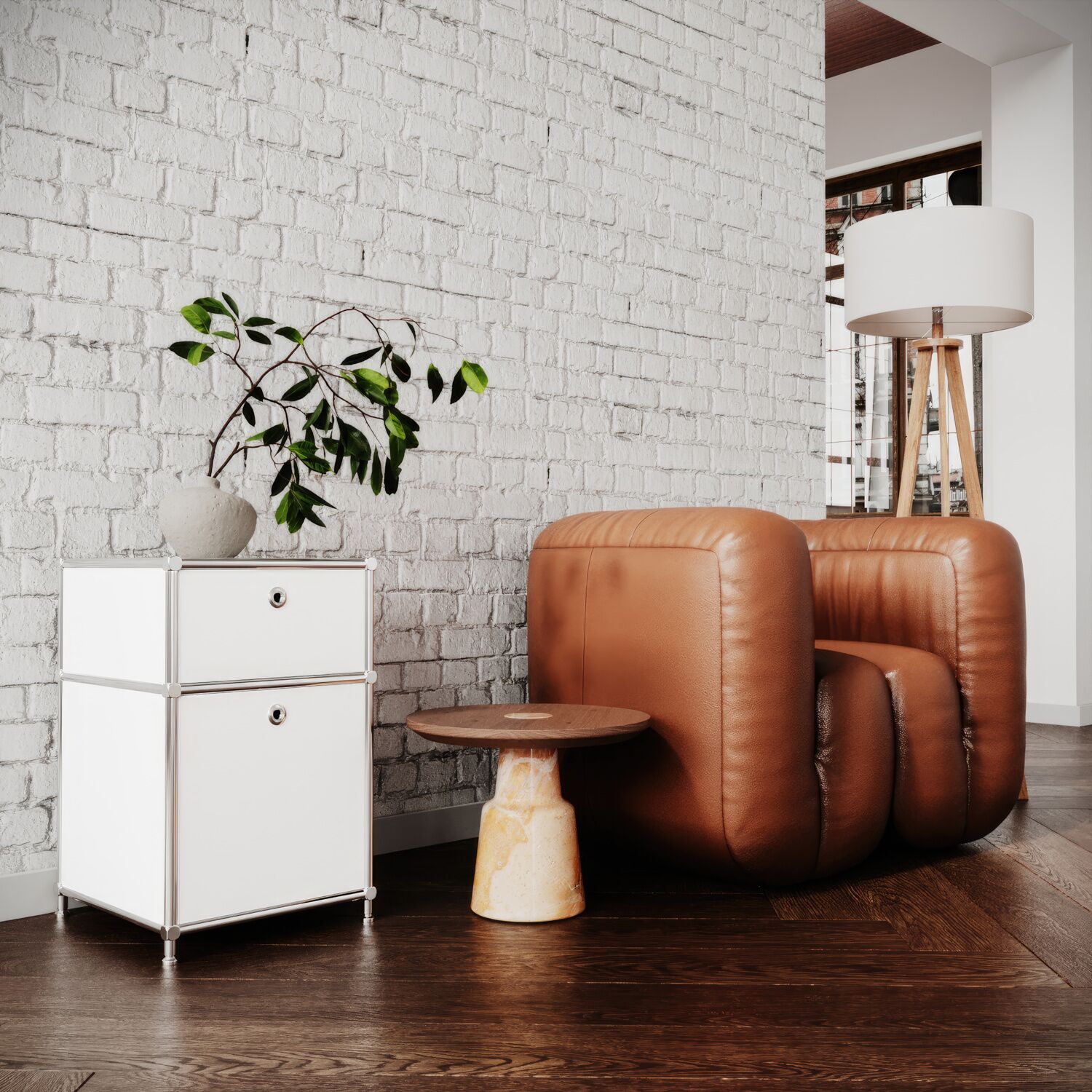 Schreibtischcontainer in Weiss mit 2 Schubladen - Image 5