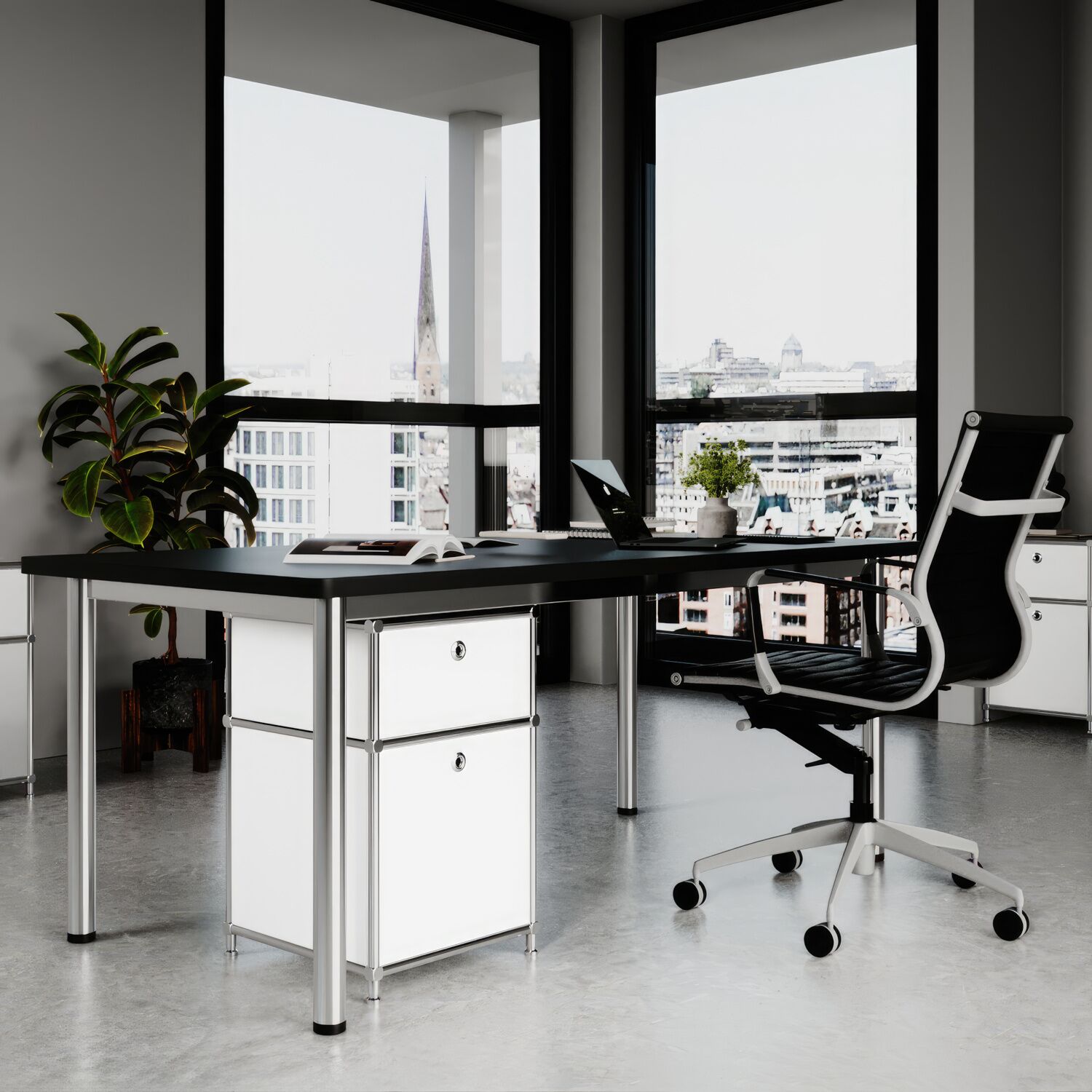 Schreibtischcontainer in Weiss mit 2 Schubladen - Image 4