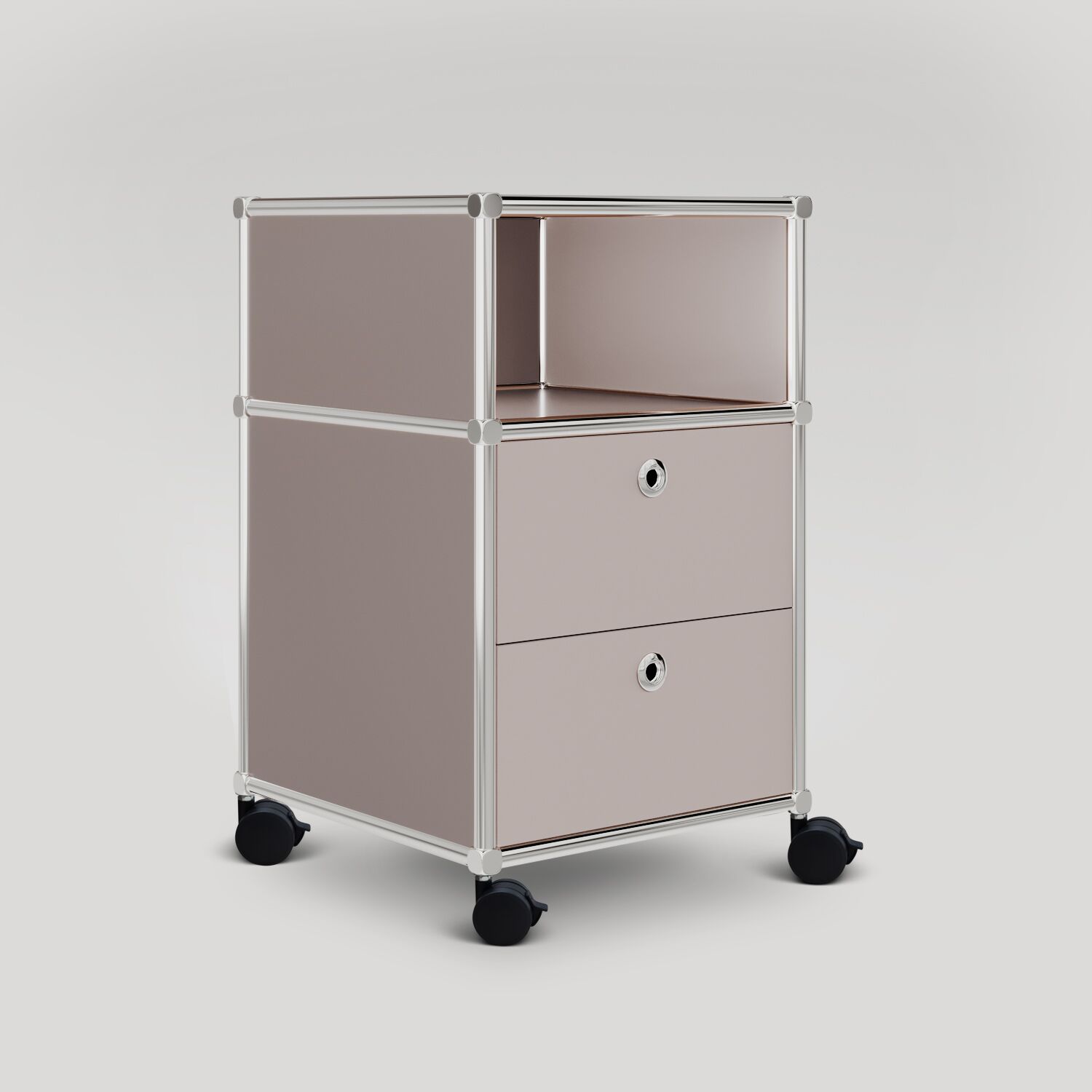 Rollcontainer mit 2 Schubladen und Ablagefach