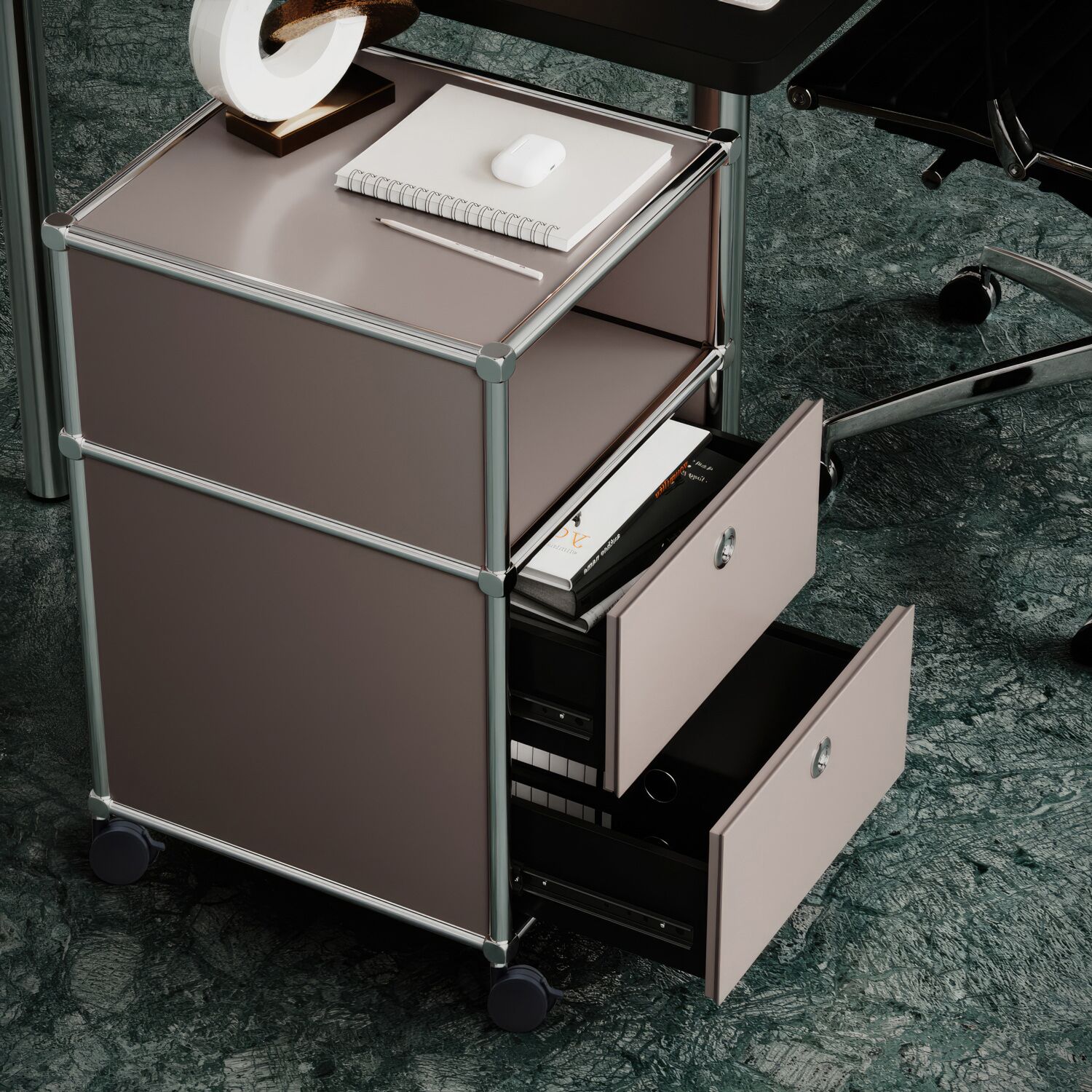 Rollcontainer mit 2 Schubladen und Ablagefach - Image 3