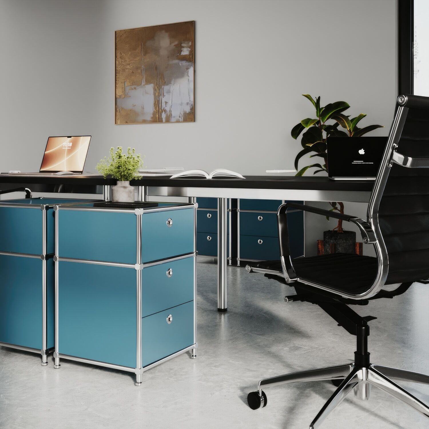 Schreibtischcontainer in Petrol mit 3 Schubladen - Image 4