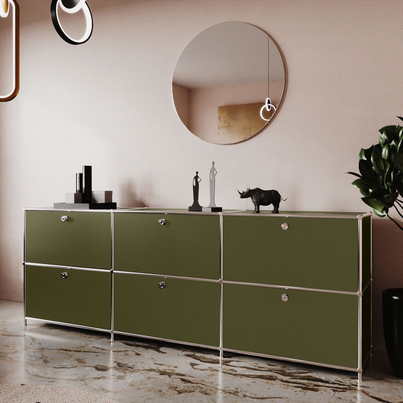 Sideboard in Olivgrün mit 3 Schubladen/Klappen - Image 5