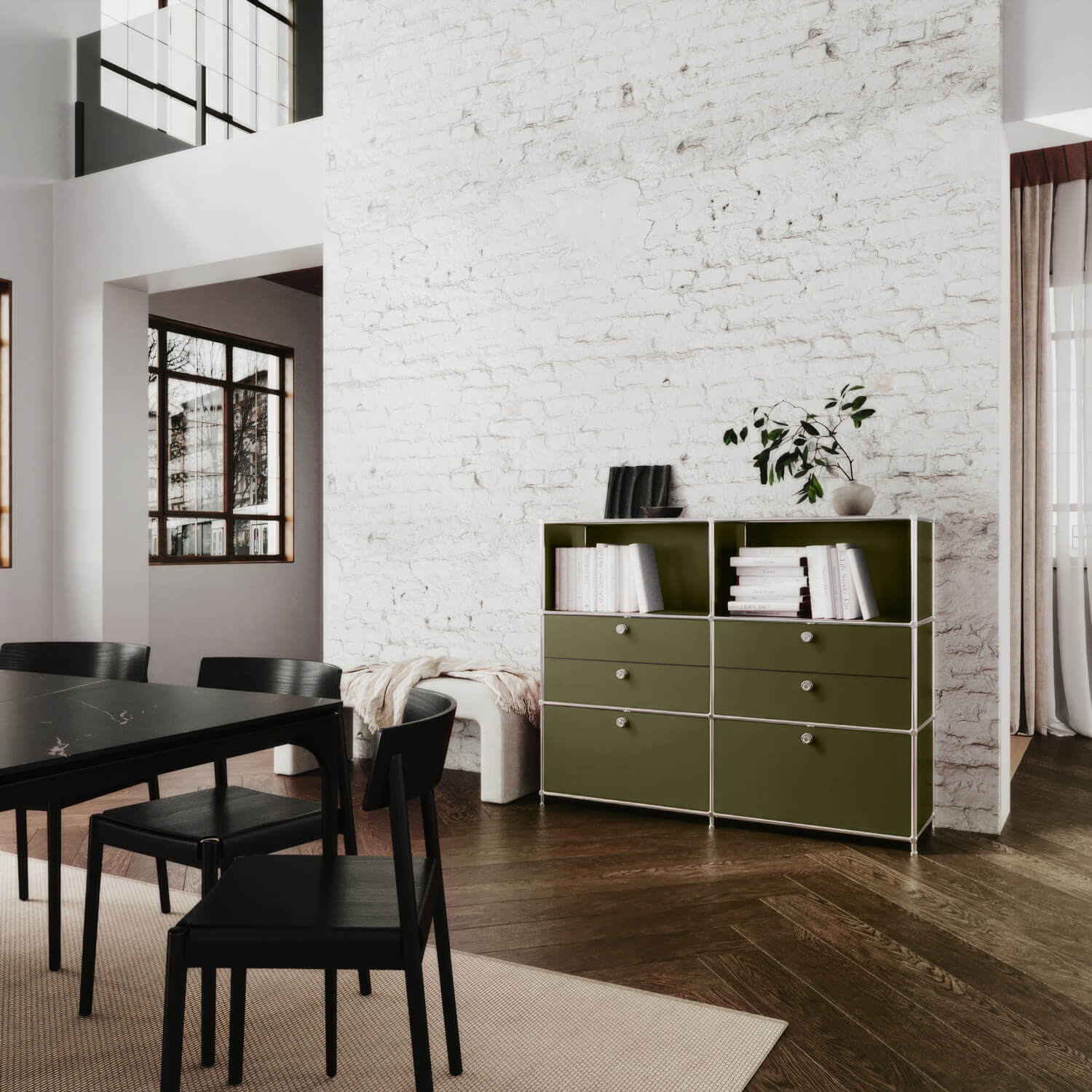 Kommode in Olivgrün mit 6 Schubladen - Image 4