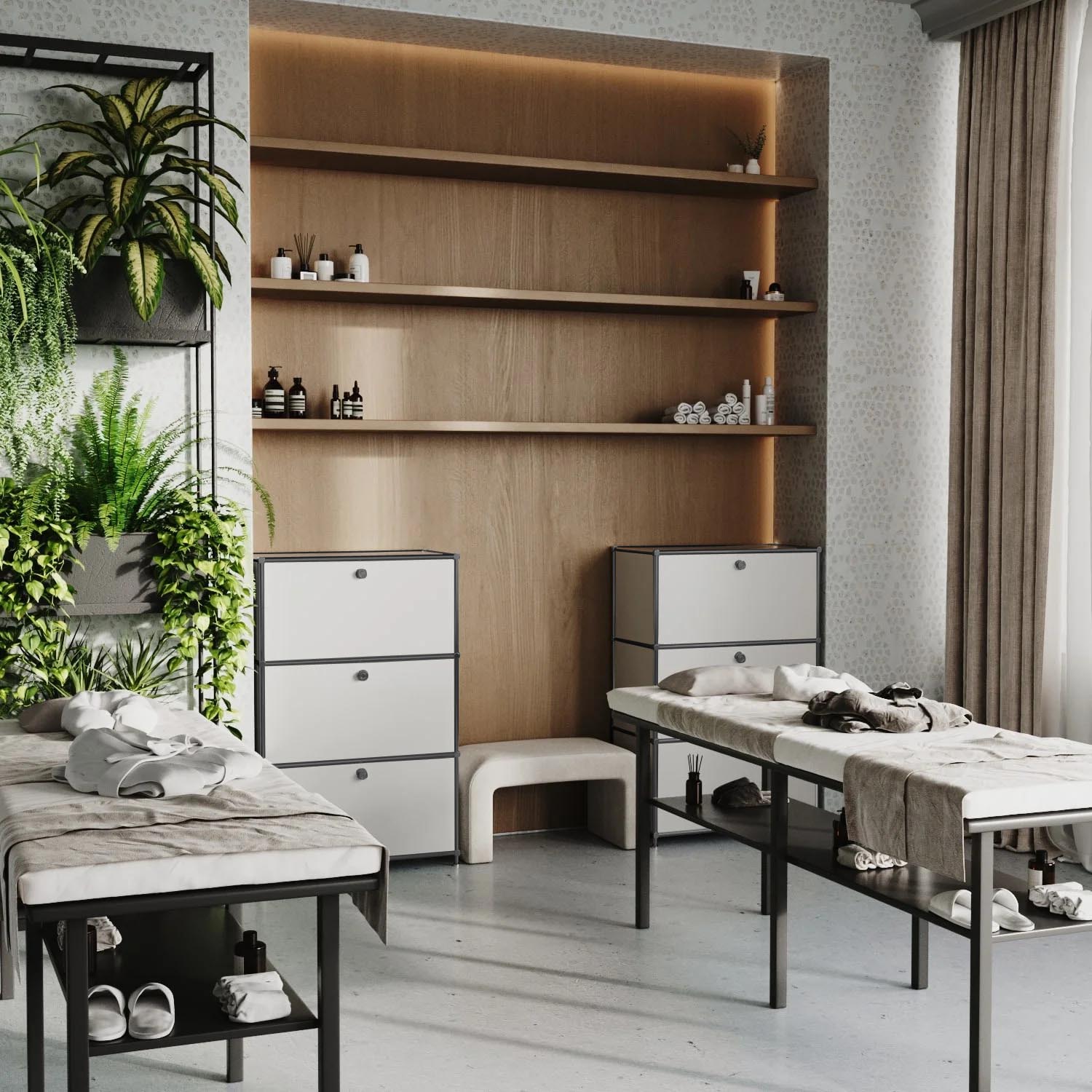 Kommode in Weiss mit 3 Schubladen - Schwarzem Chrom - Image 3