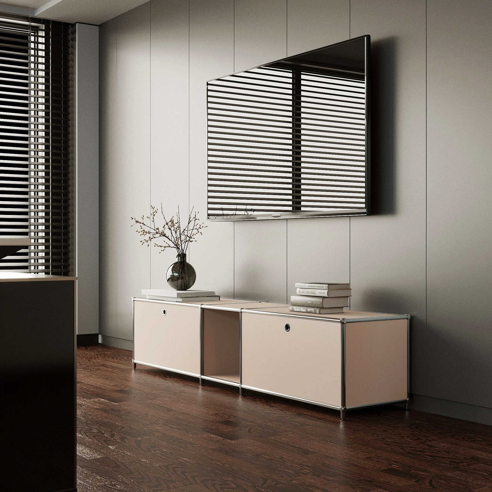 Lowboard in Taupe mit 2 Klappen - Image 4