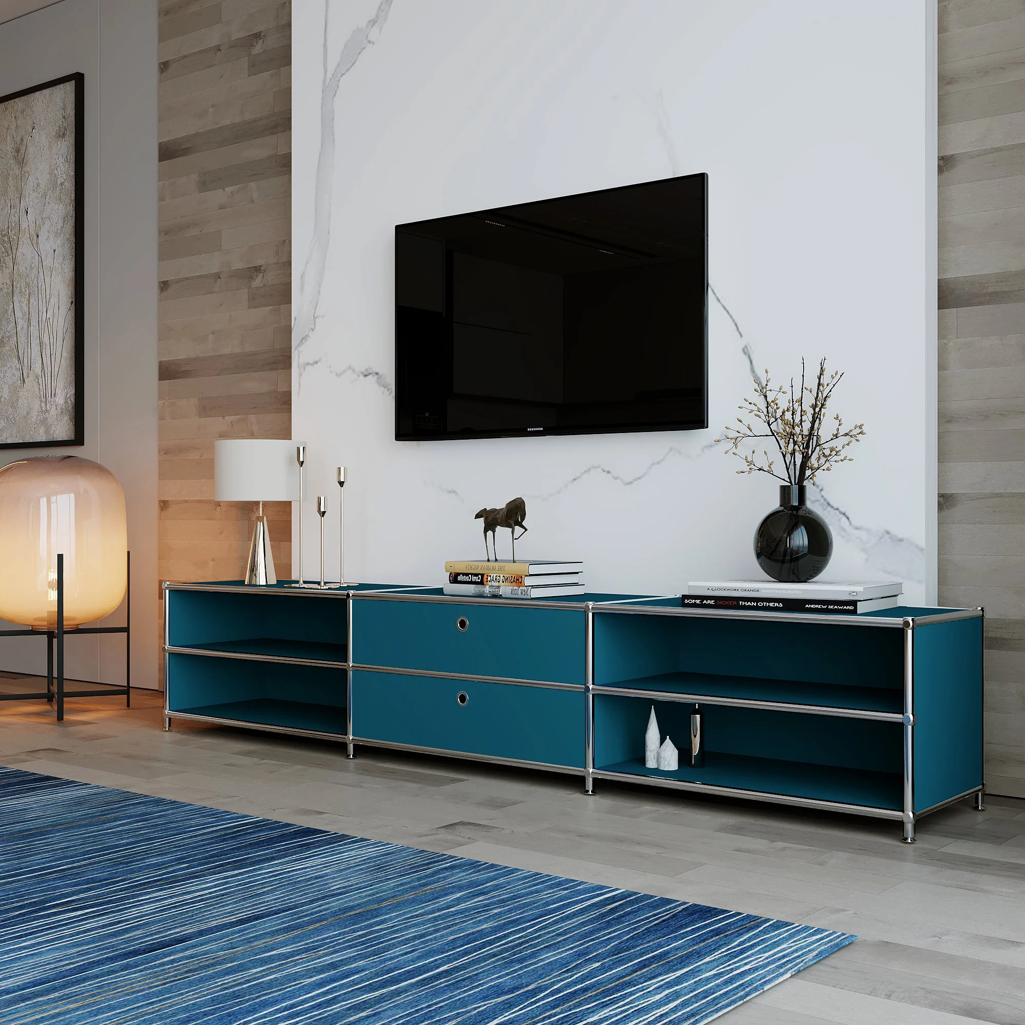 Lowboard in Petrol mit 2 Schubladen - Image 4