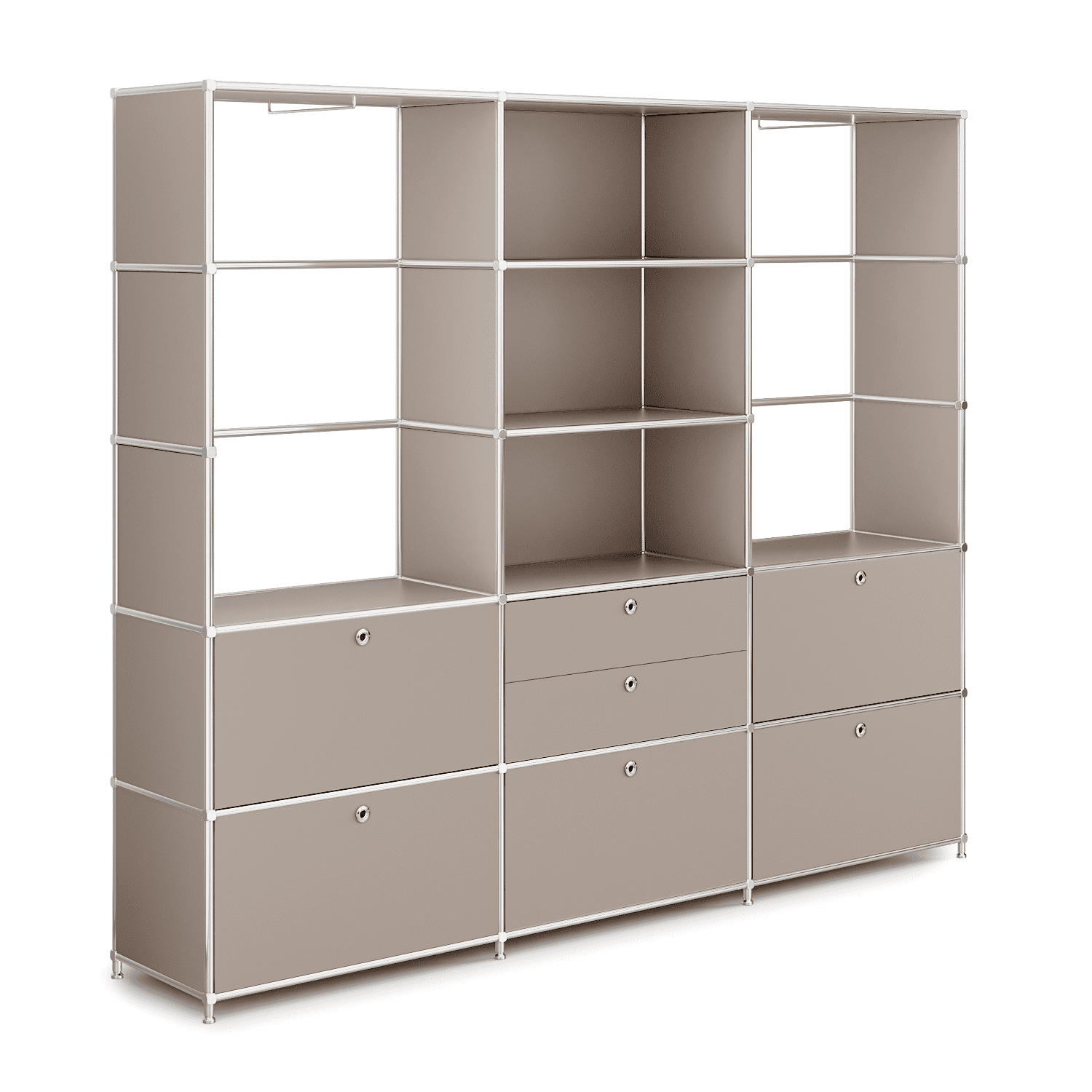 Garderobe in elegantem Taupe